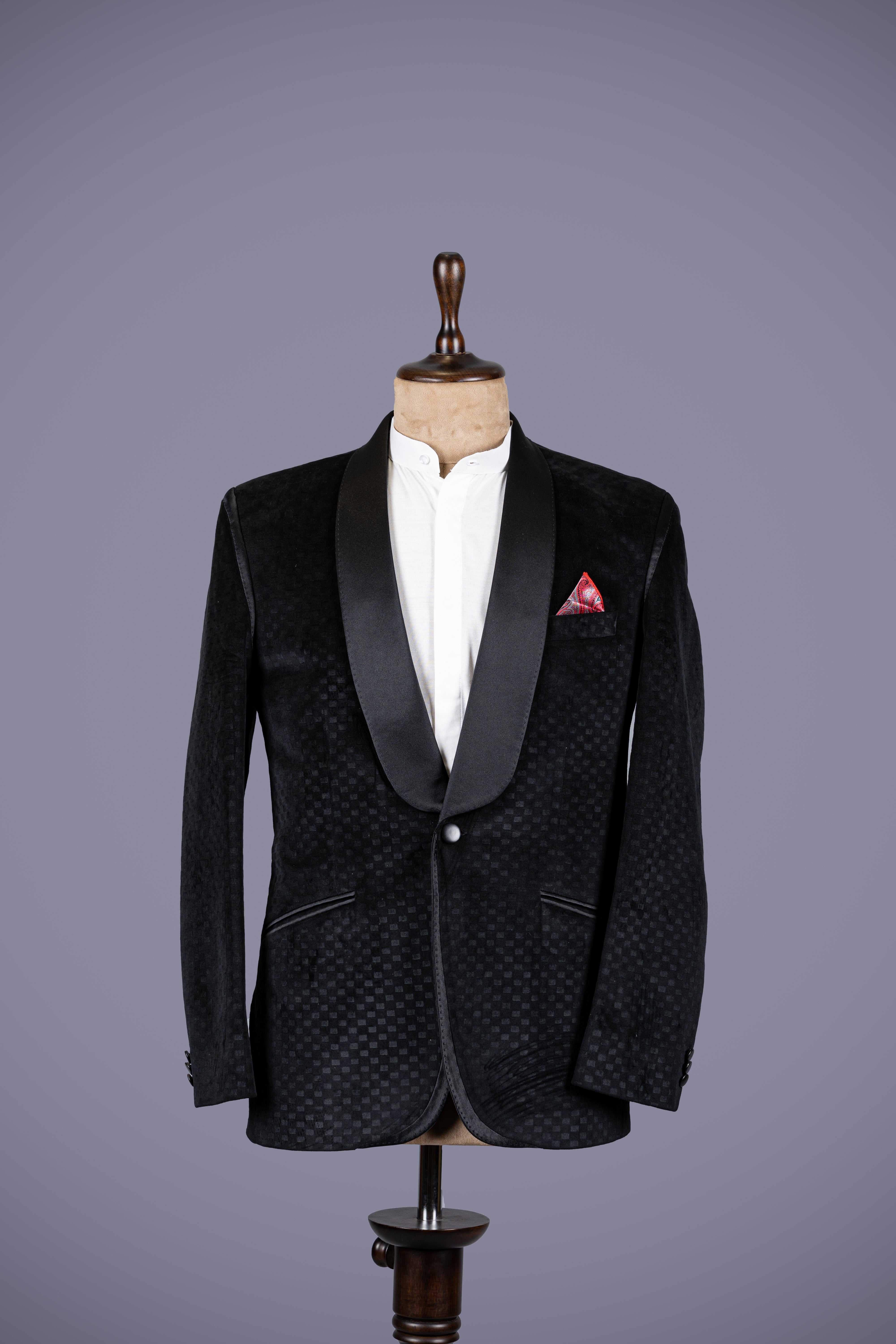 Black Jacquard Blazer for a Touch of Sophistication - Shreeman