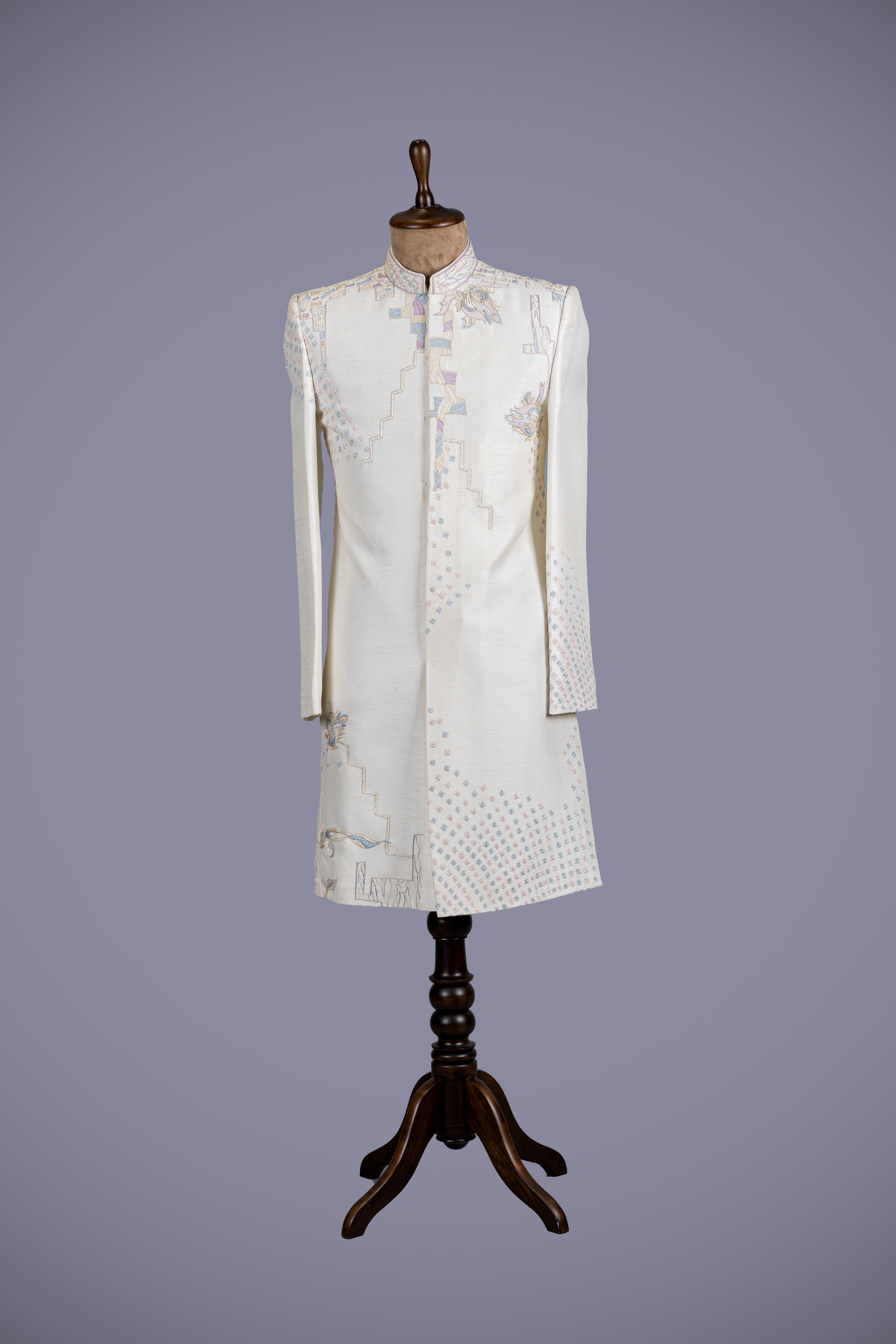 Cream Sherwani with Handwork - Shreeman