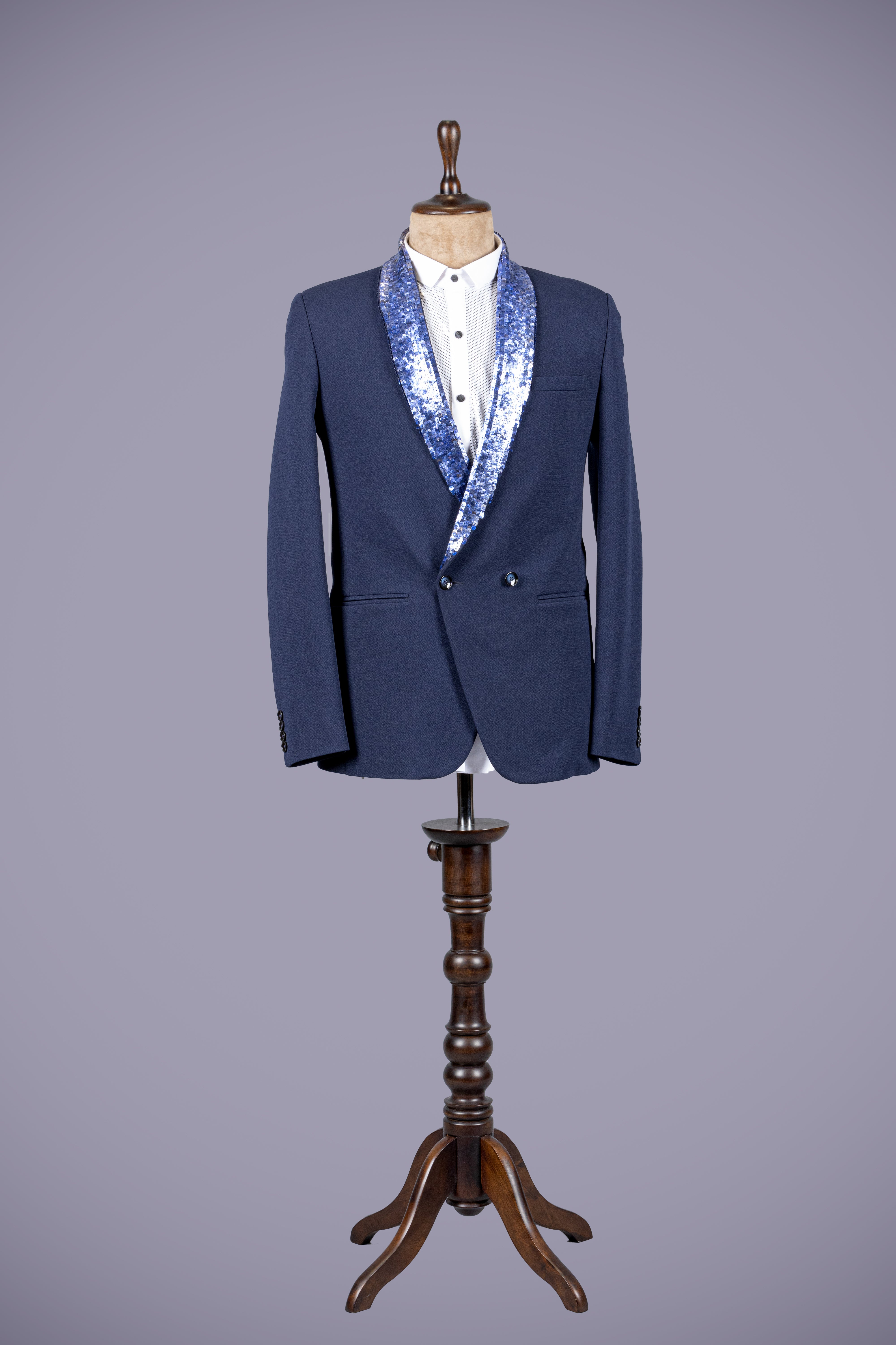 Blue Tuxedo with Dazzling Gota Patti Work - Shreeman