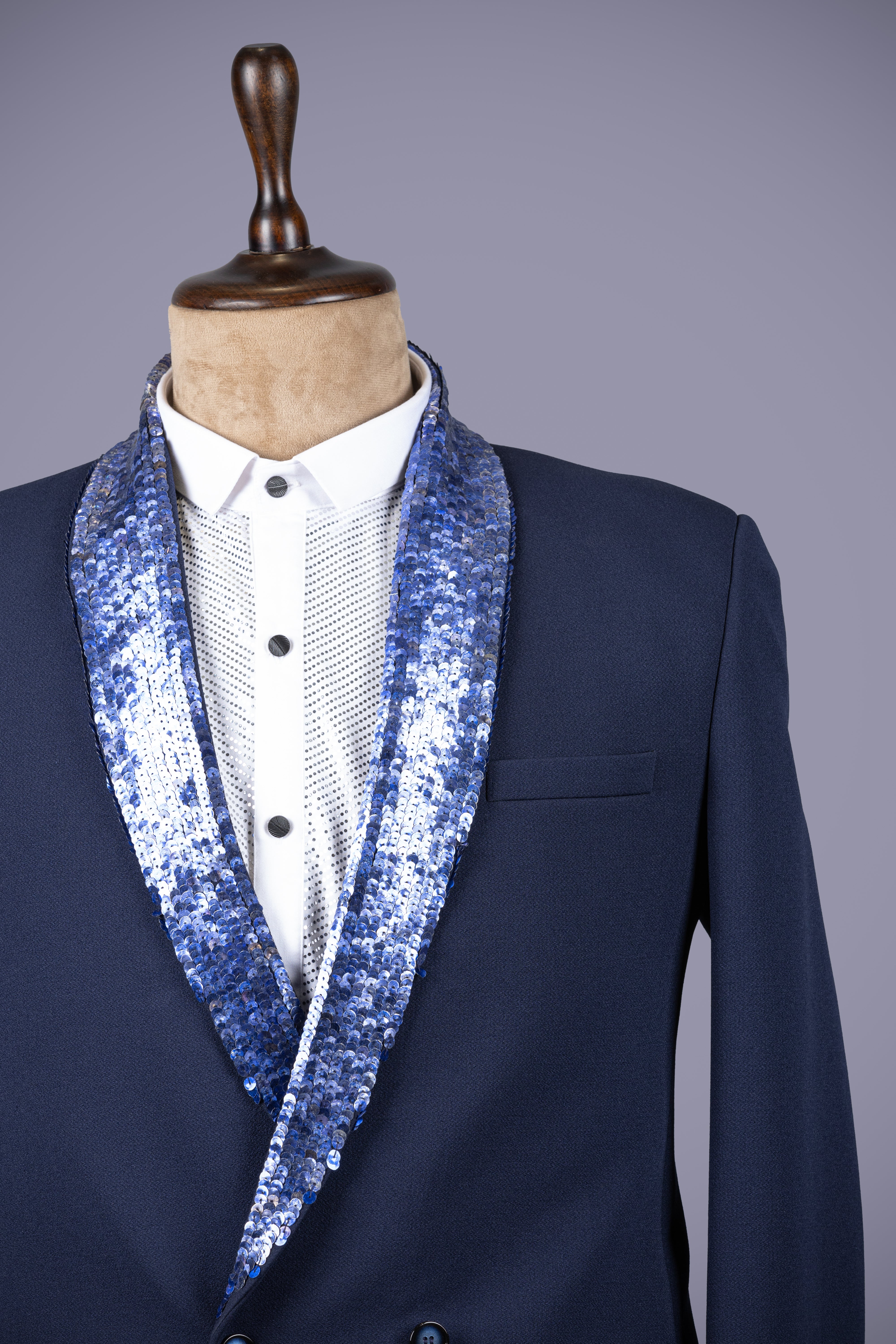 Blue Tuxedo with Dazzling Gota Patti Work - Shreeman