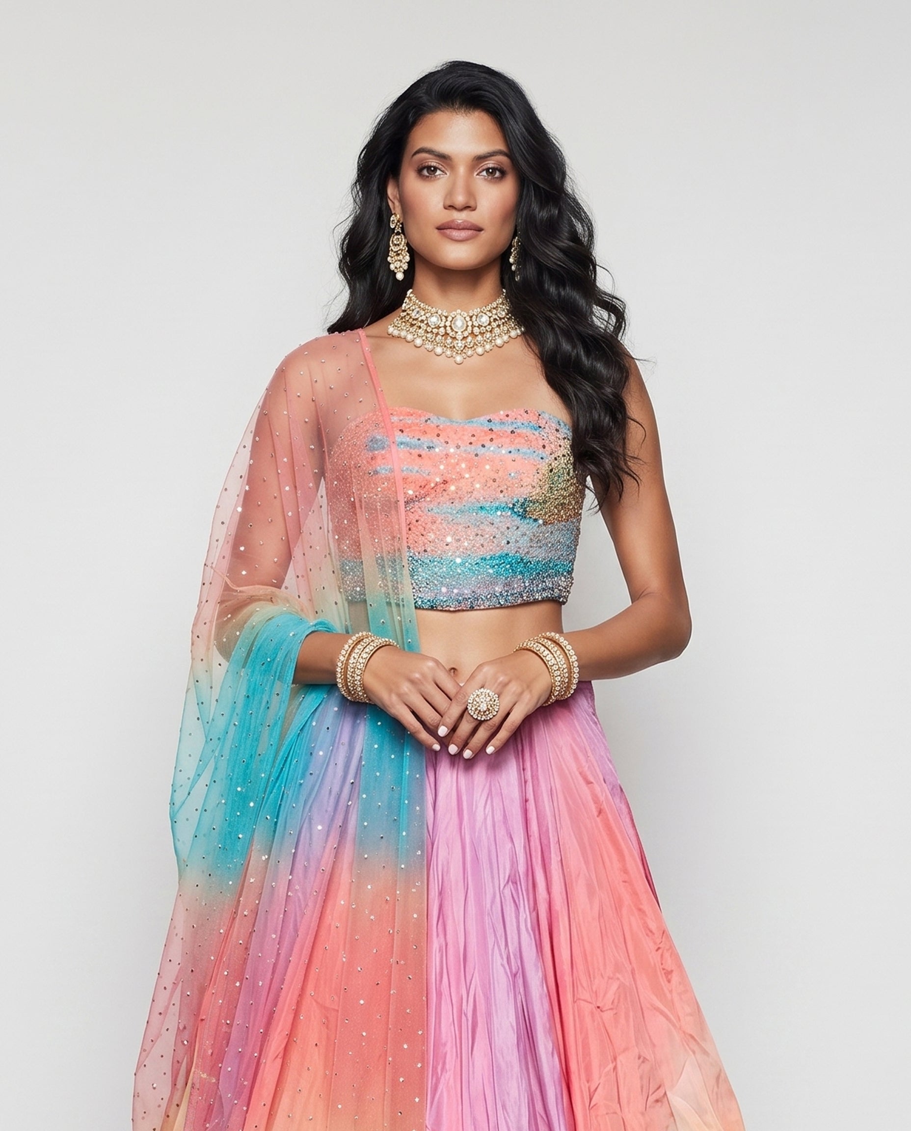 Pink Italian Silk Indo Western