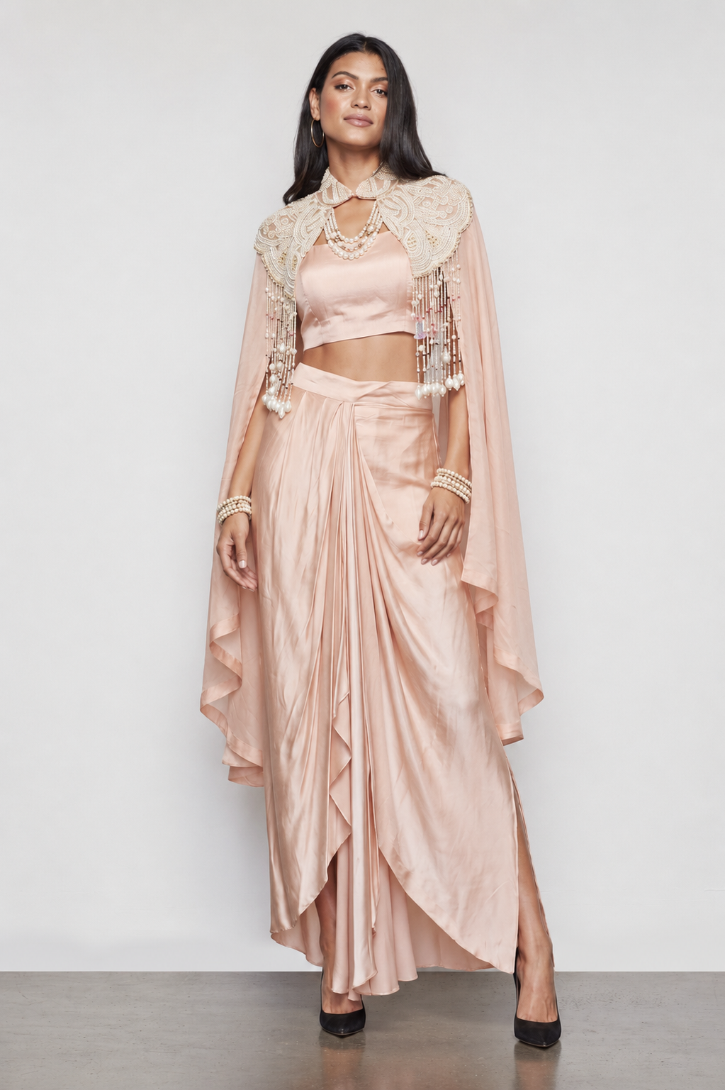 Pink Soft Silk Organza Indo Western