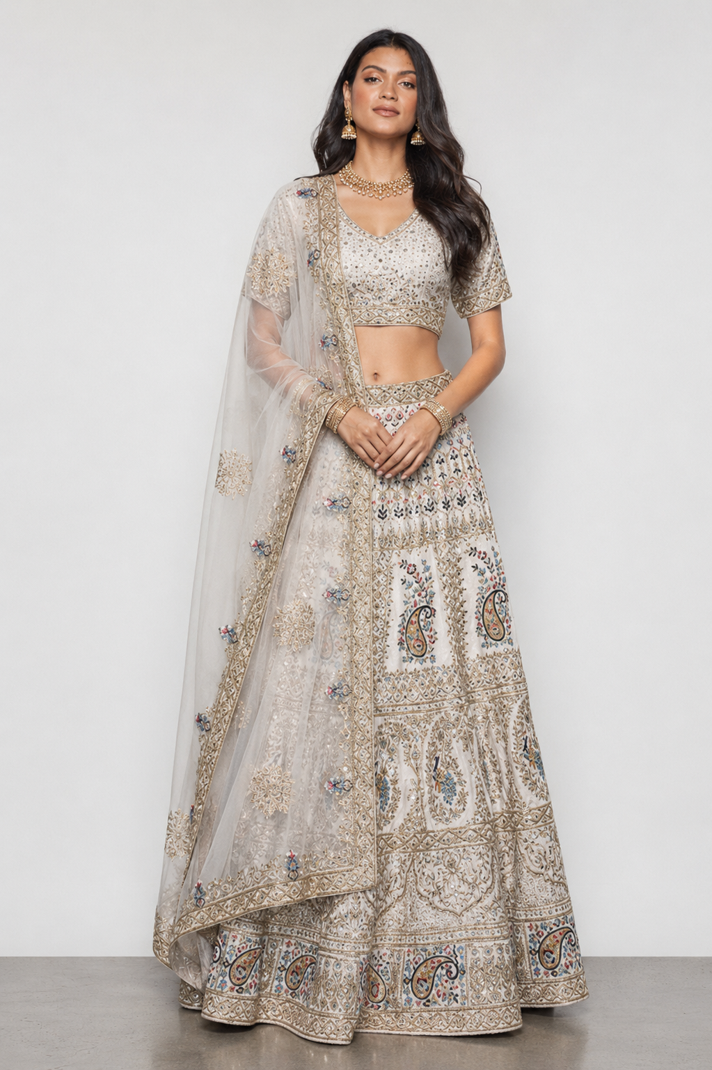Purple Pure Raw Silk Bridal Lehenga with Zardozi, Sicon and Resham Hand Work