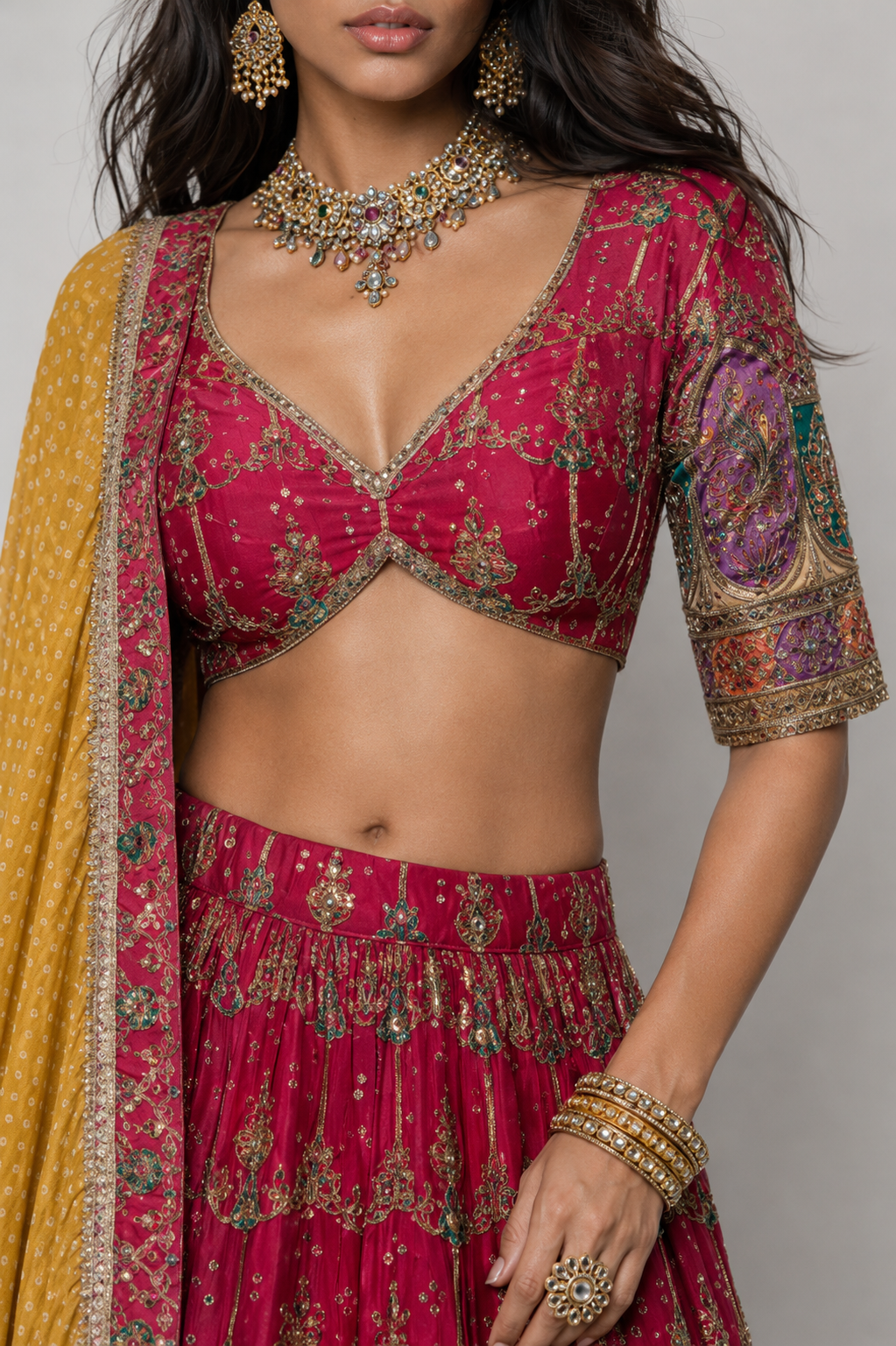 Purple Soft Silk Chaniya Choli with Sicon and Multi Work