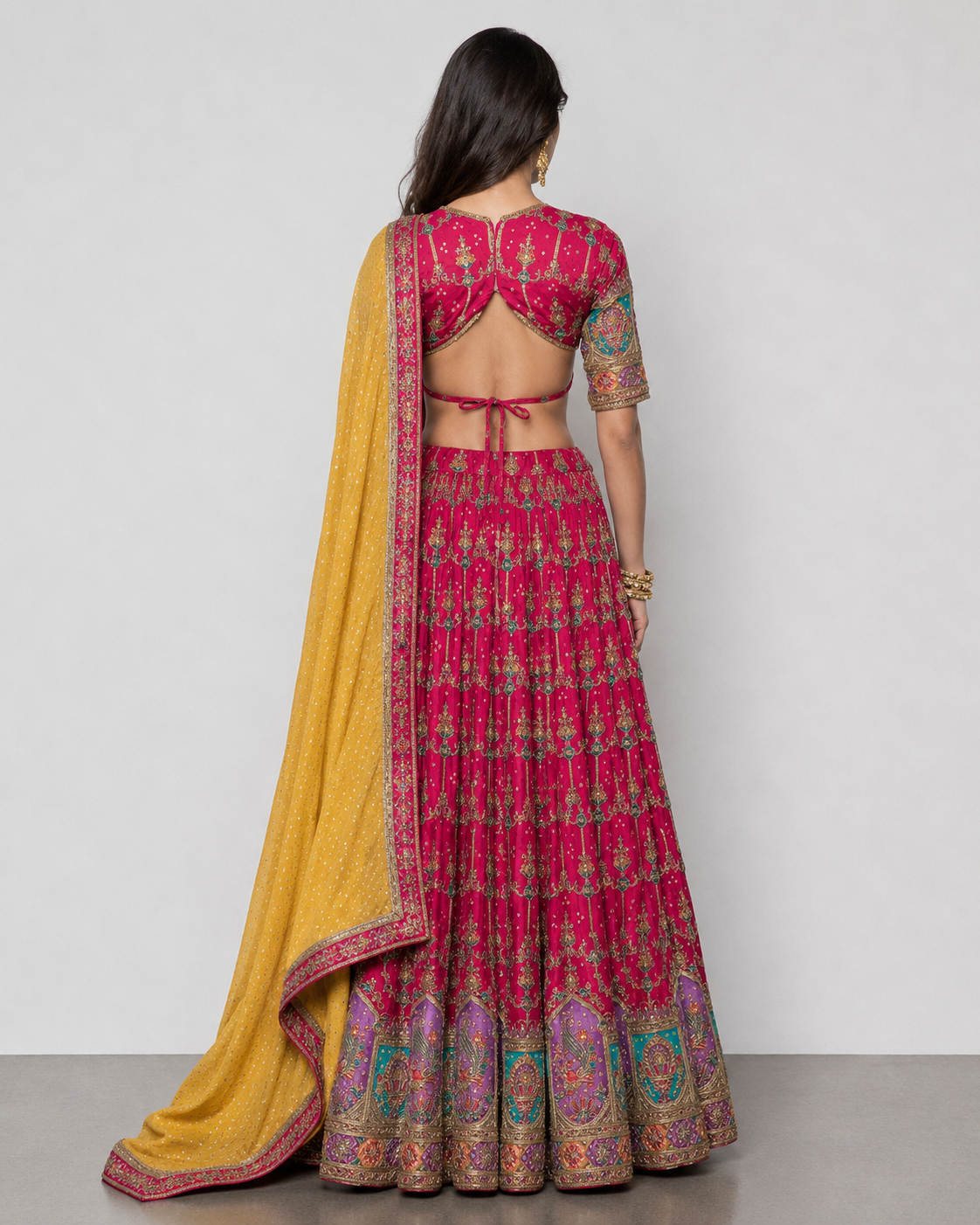 Purple Soft Silk Chaniya Choli with Sicon and Multi Work