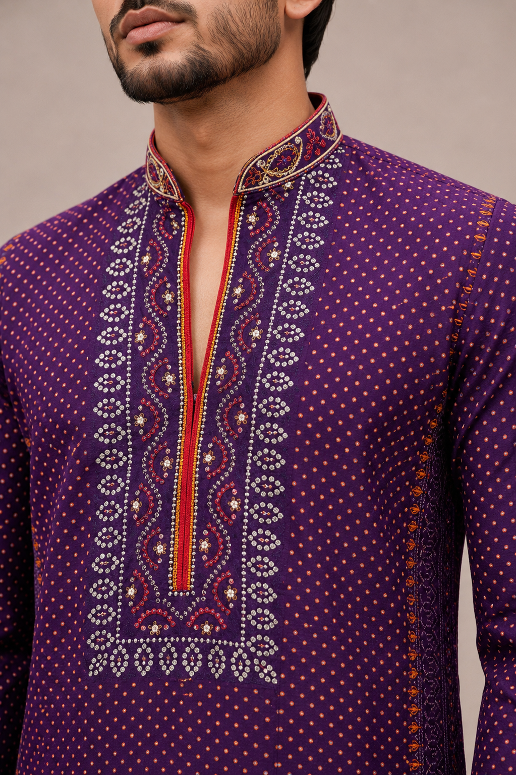 Purple Soft Silk Kurta Set 