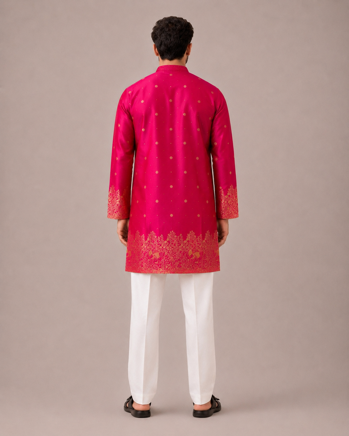 Rani Banglori Raw Silk Kurta Set with Computer Print Work