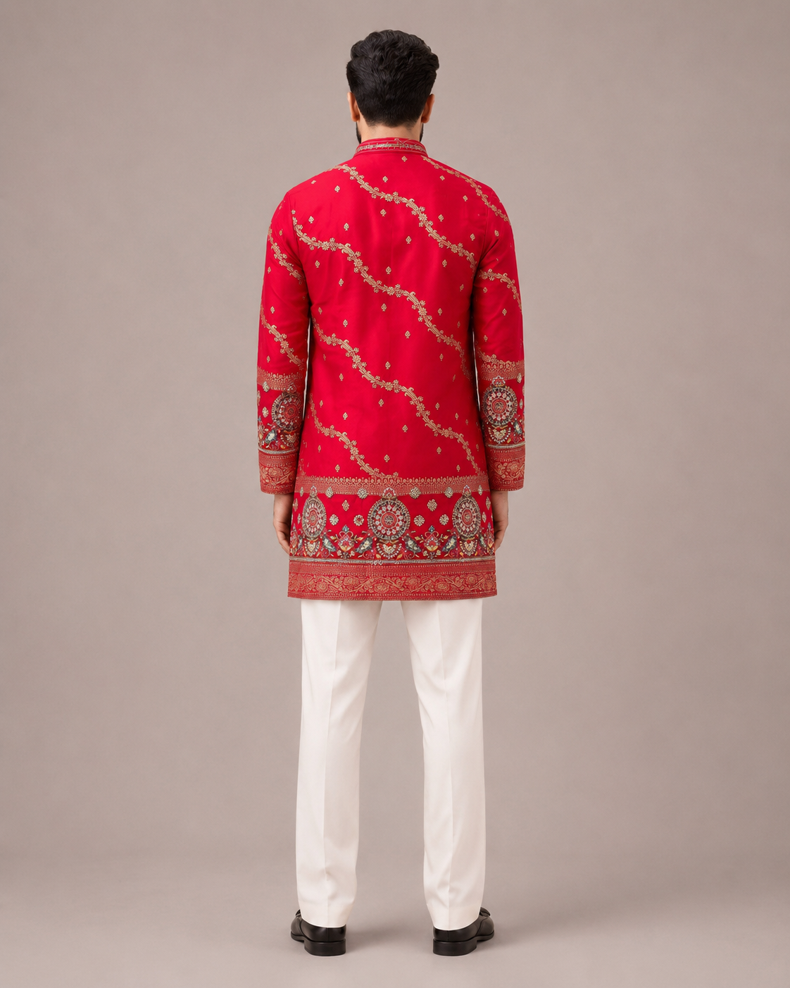 Red Silk Kurta Set