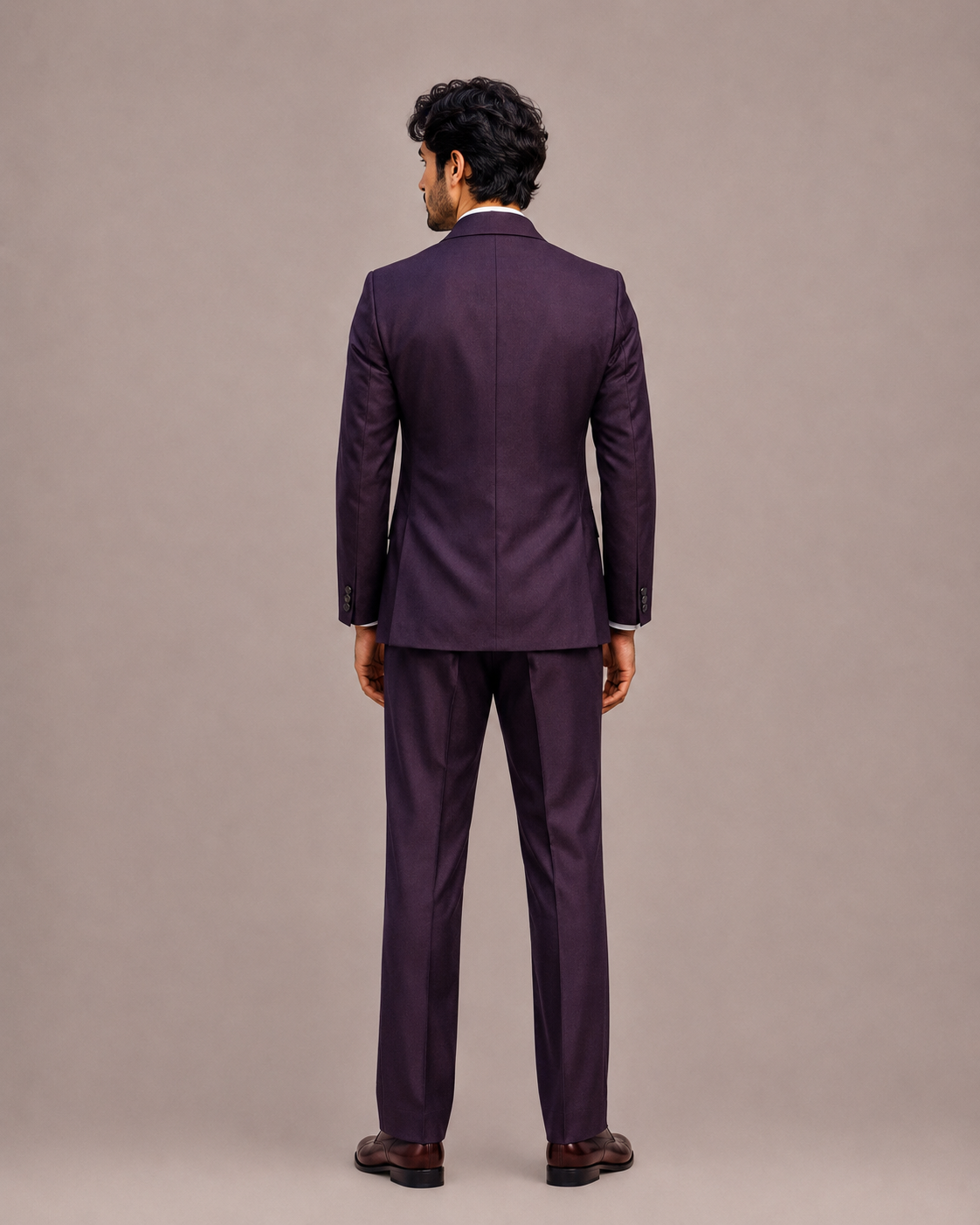 Wine Italian Fabric 5 Piece Tuxedo Suit