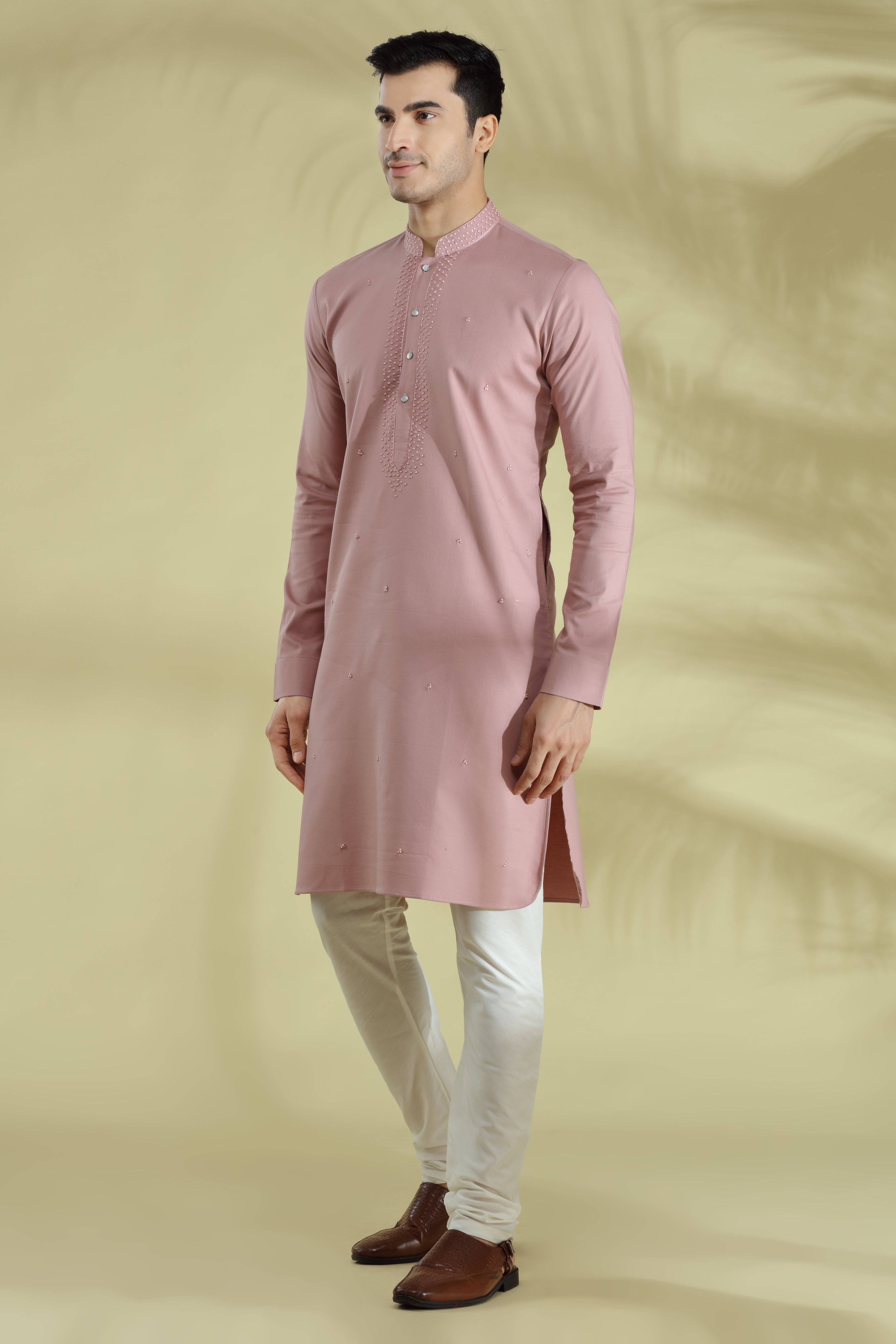 pink kurta for men