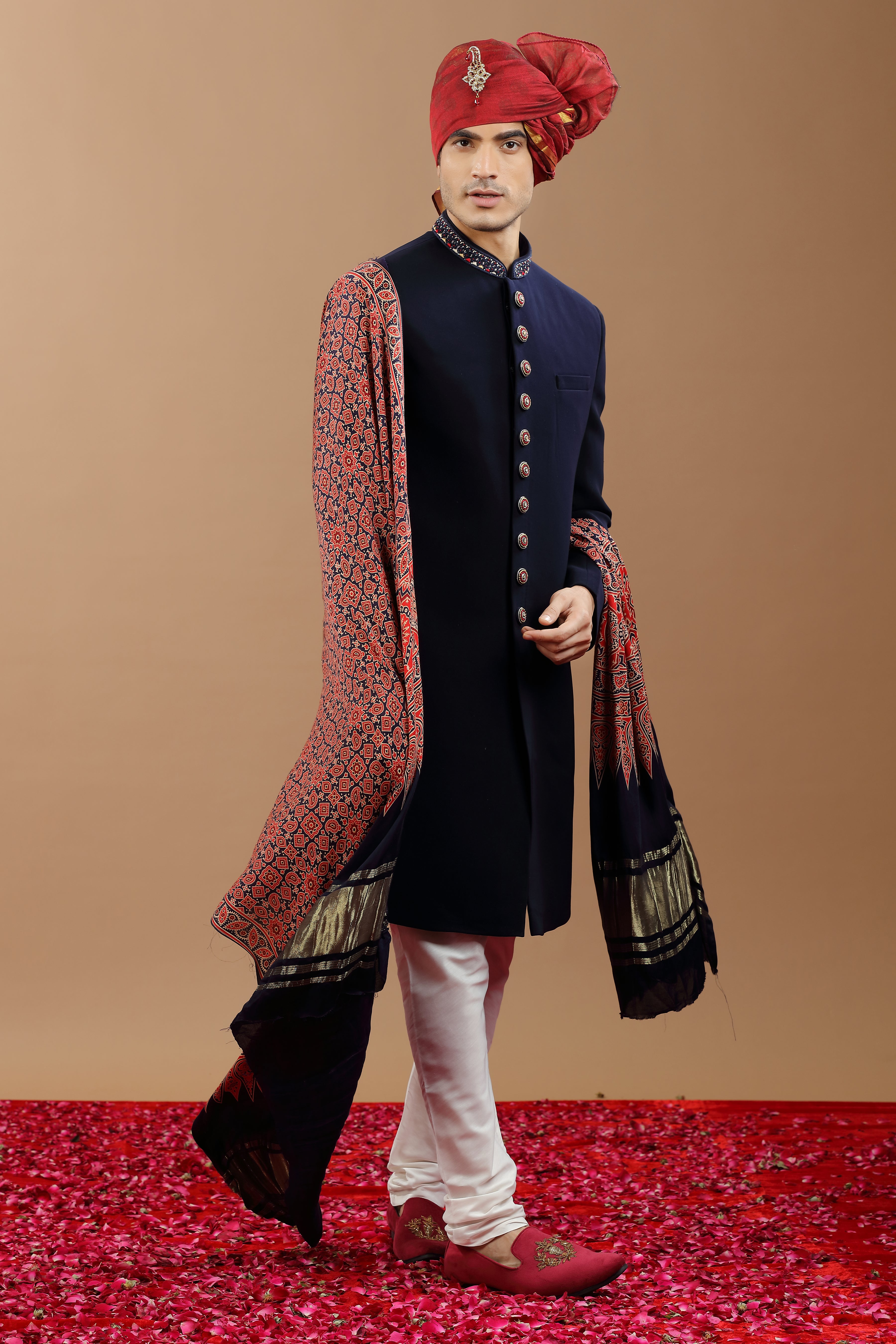 Buy Indian Designer Kiyan Sherwani set for Men -Falguni Shane Peacock