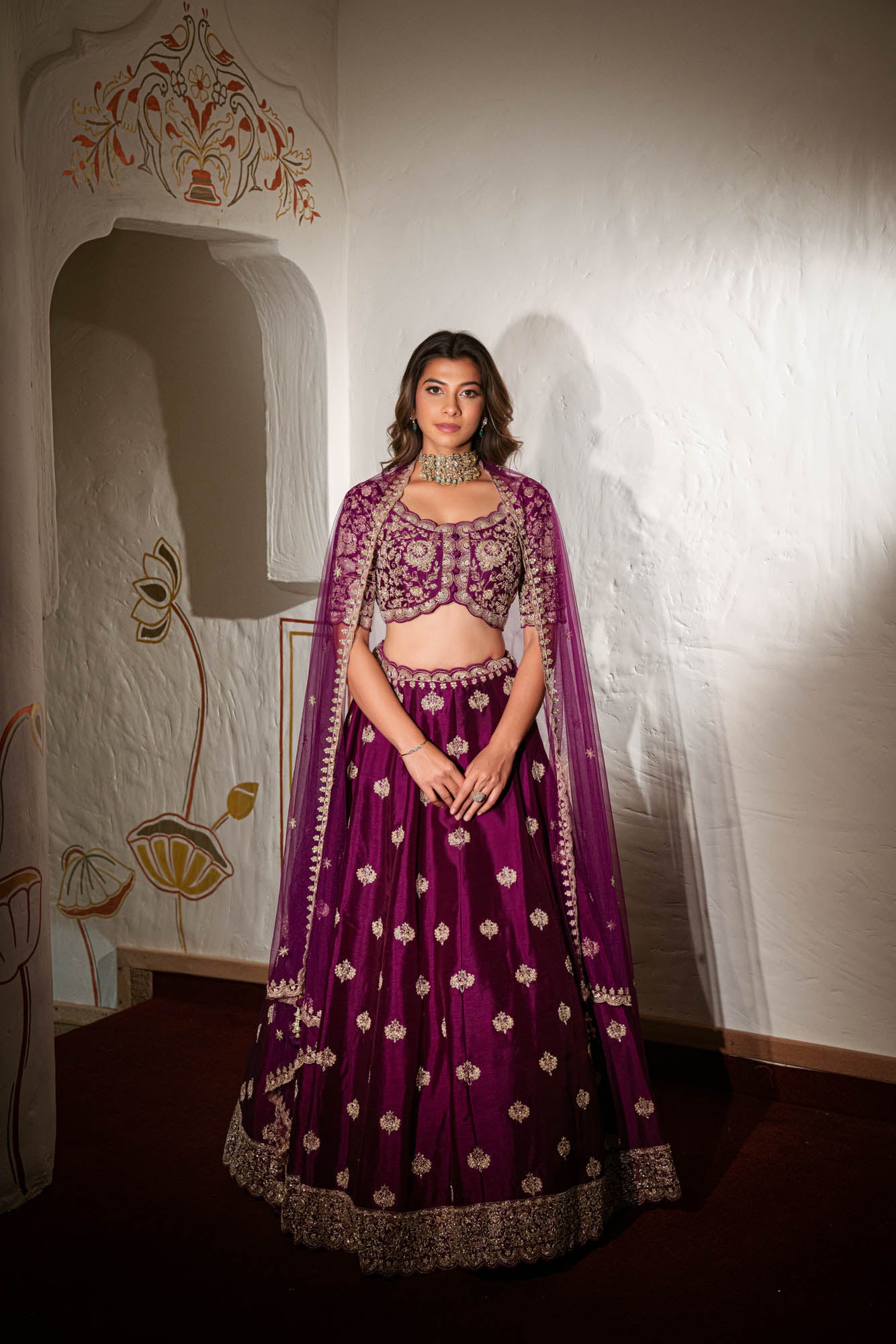 Rose Pink Applique Embroidered Choli With Sharara | Payal Singhal – KYNAH