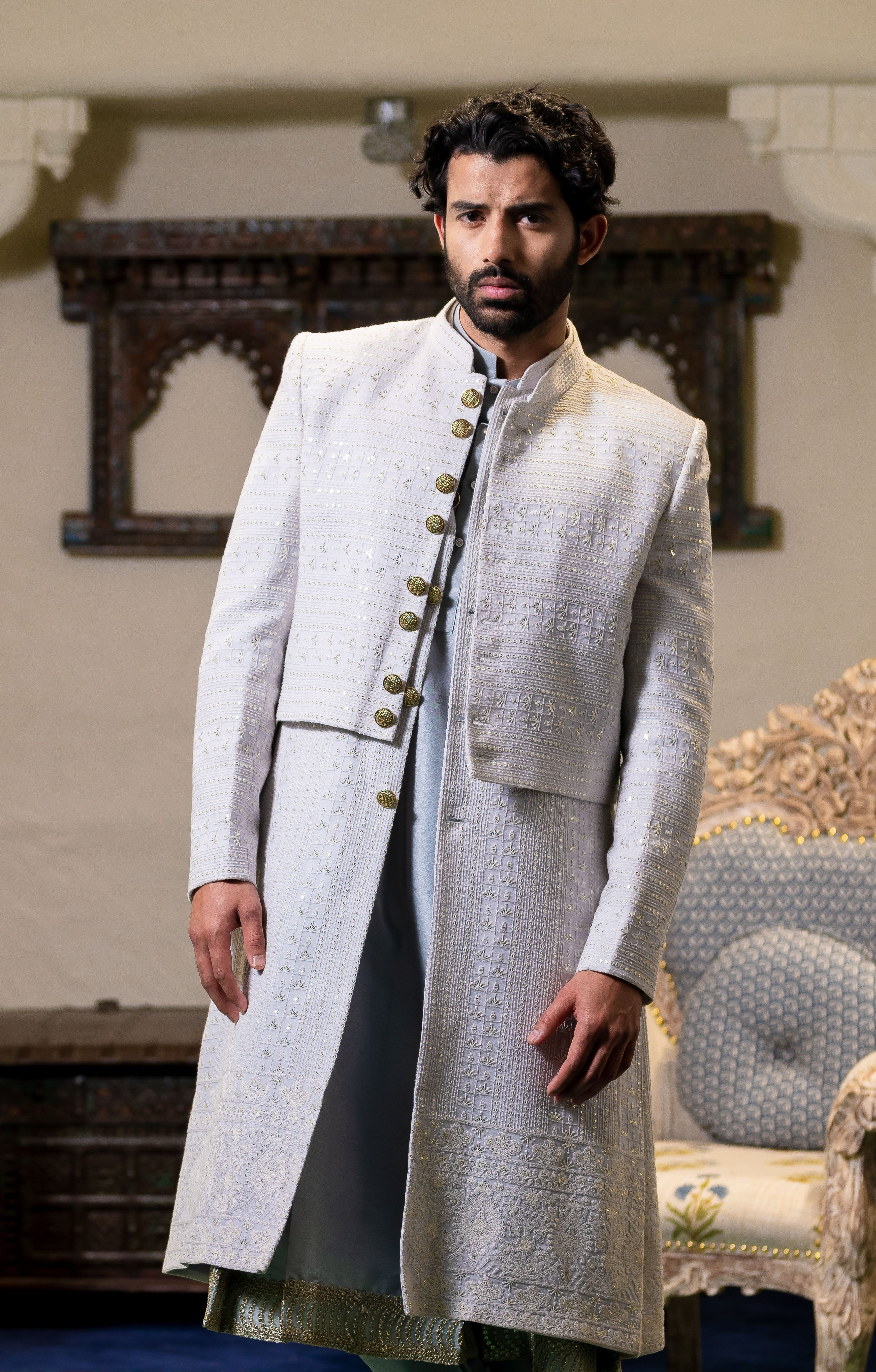 Mens Open Jacket Sherwani SWD8/9 | Sherwani, Sangeet outfit, Jackets