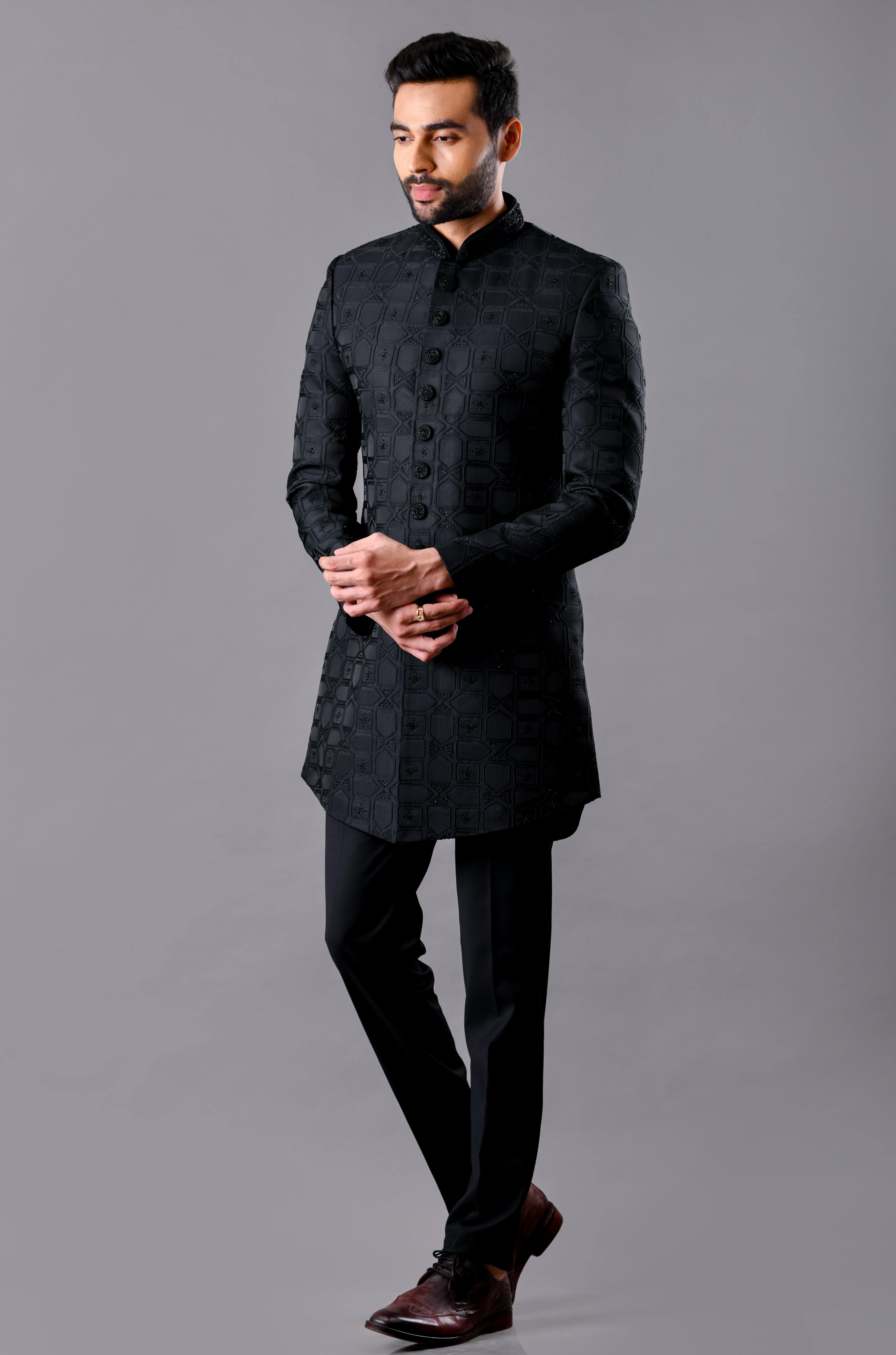 indo western groom dress