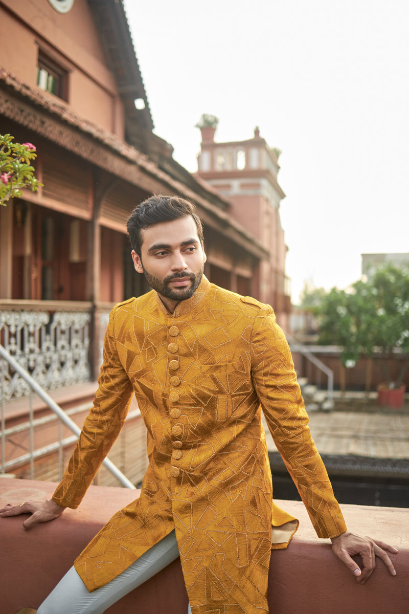 indo western groom dress