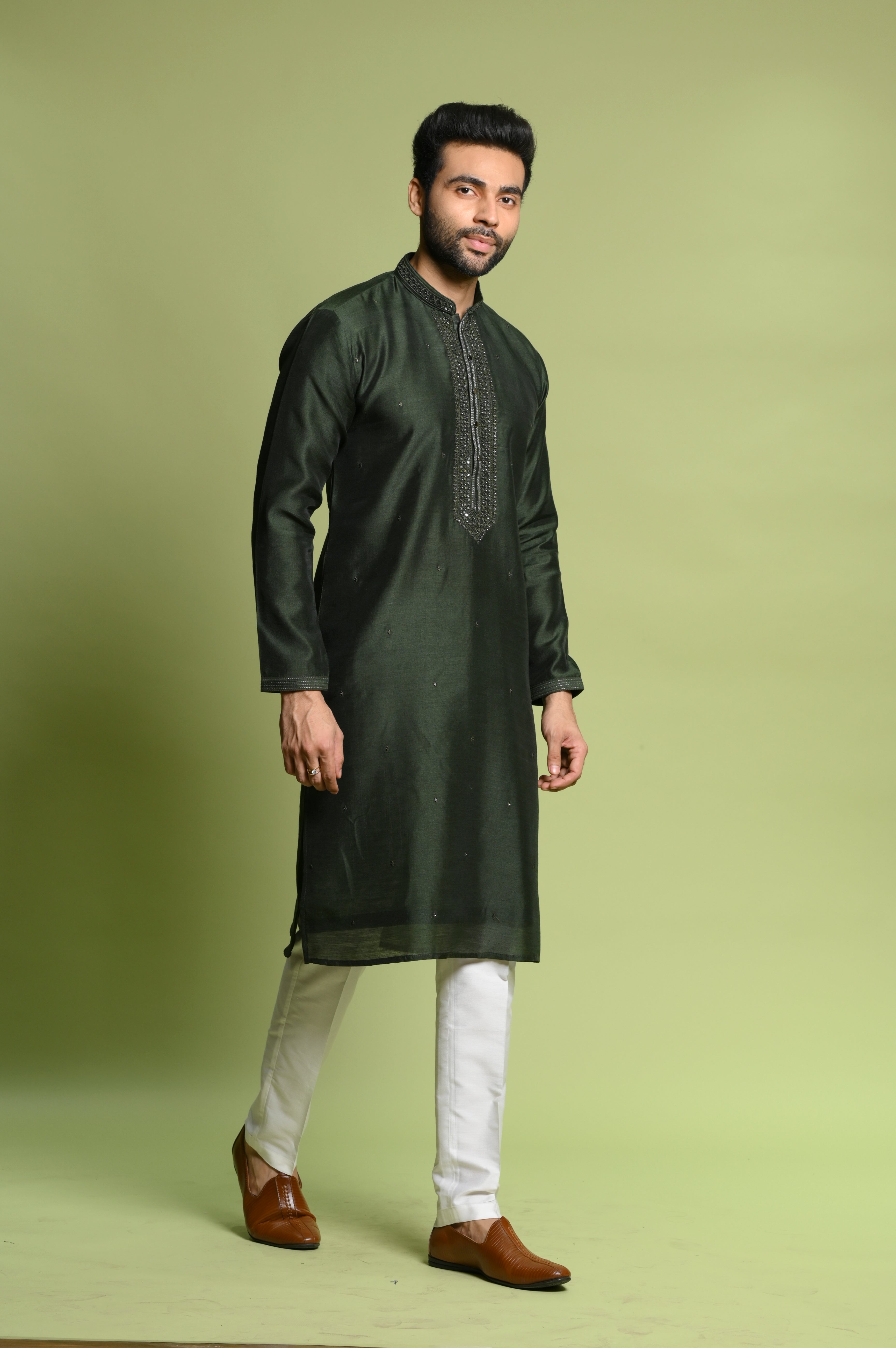 Teal Mehndi Kurta Pyjama -