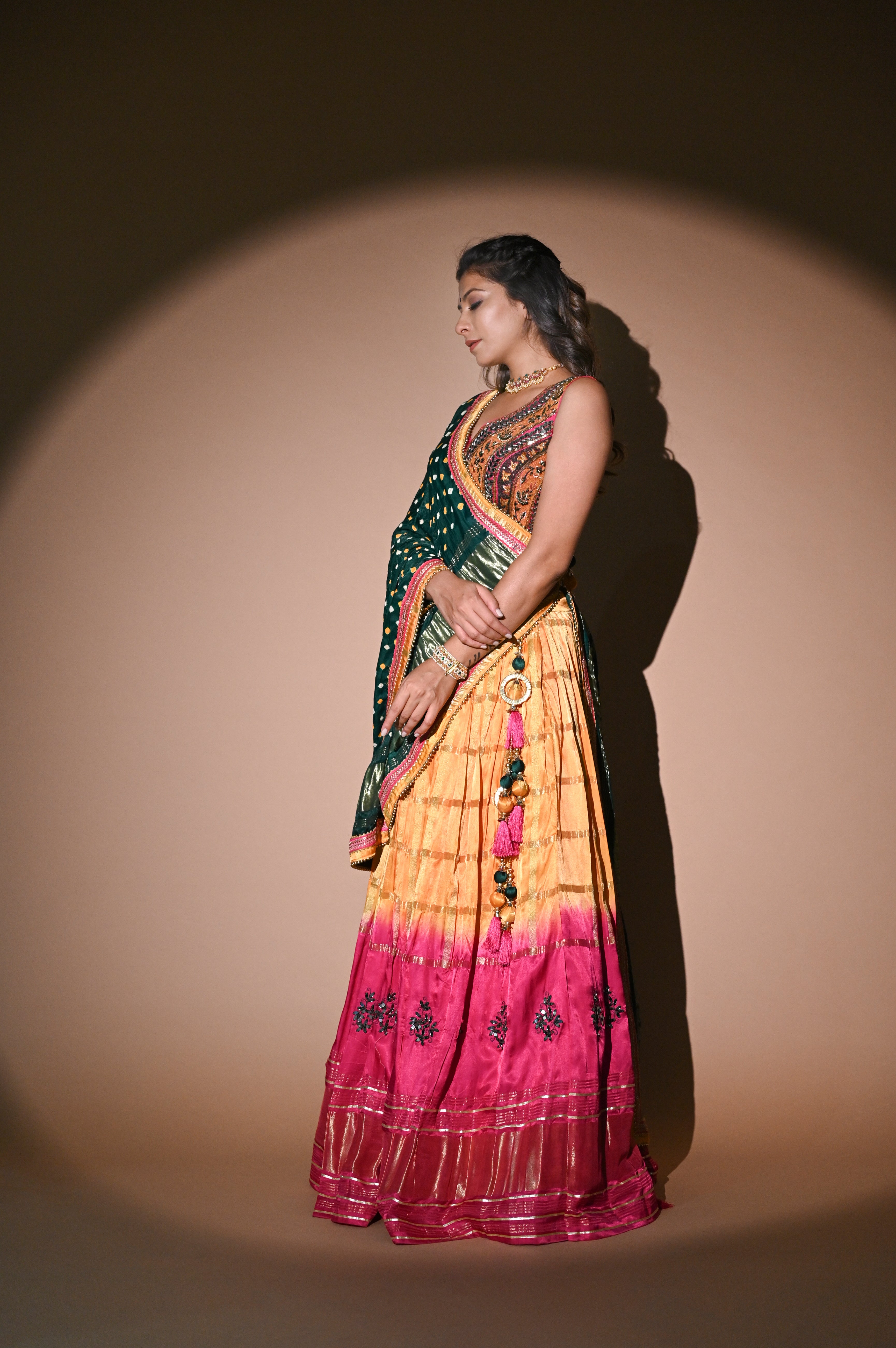 Buy Wedding Designer Red Pink Chanderi Designer Lehenga - Anbazaar Online  at Best Price | Distacart