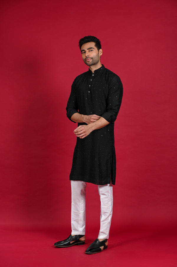black kurta set