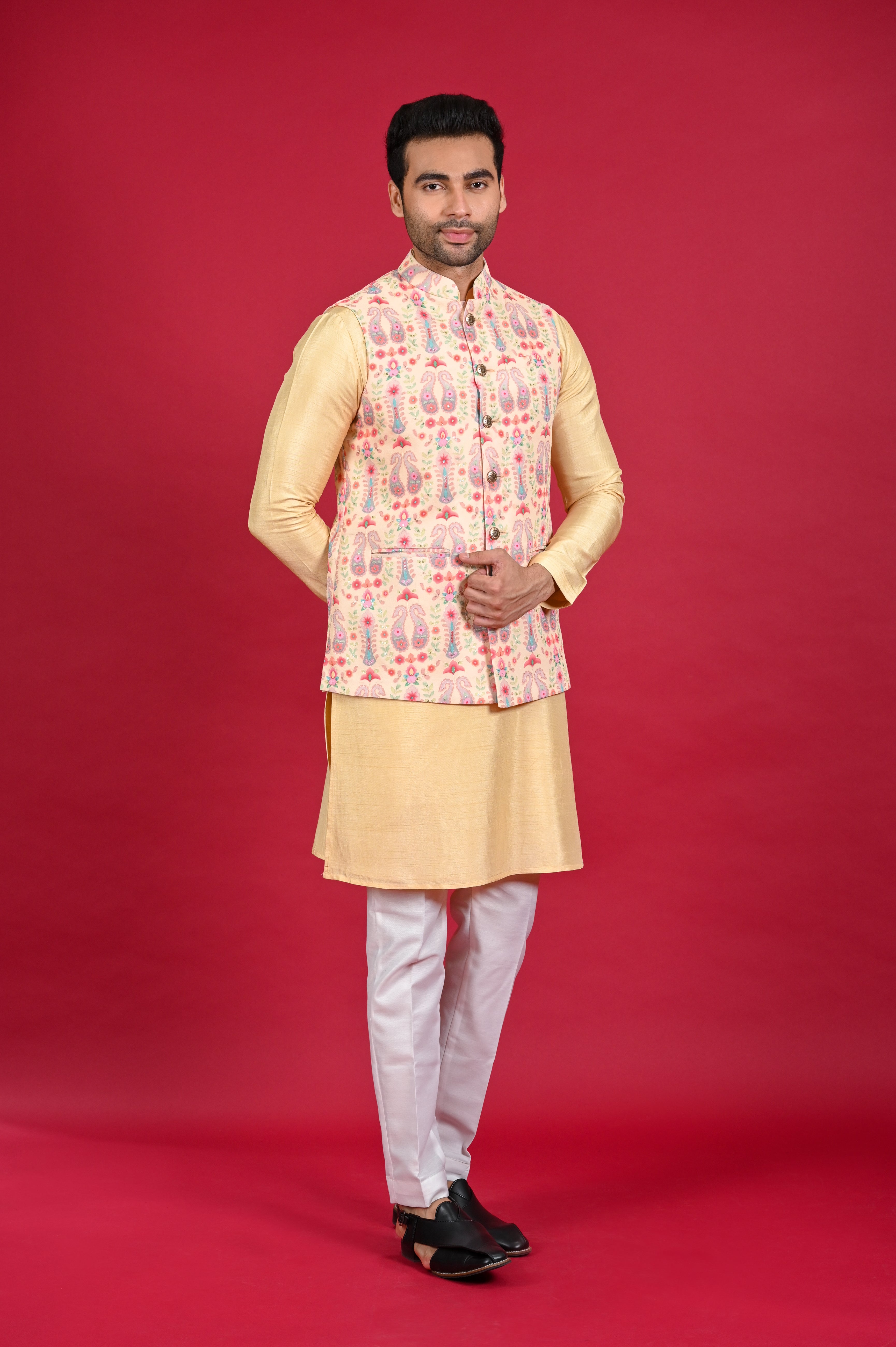 Buy Silk Kurta Pajama With Modi Jacket, Nehru Jacket With Kurta Pajama,wedding  Dress for Men,kurta Pyjama With Jacket,indian Waist Coat,vest Online in  India - Etsy