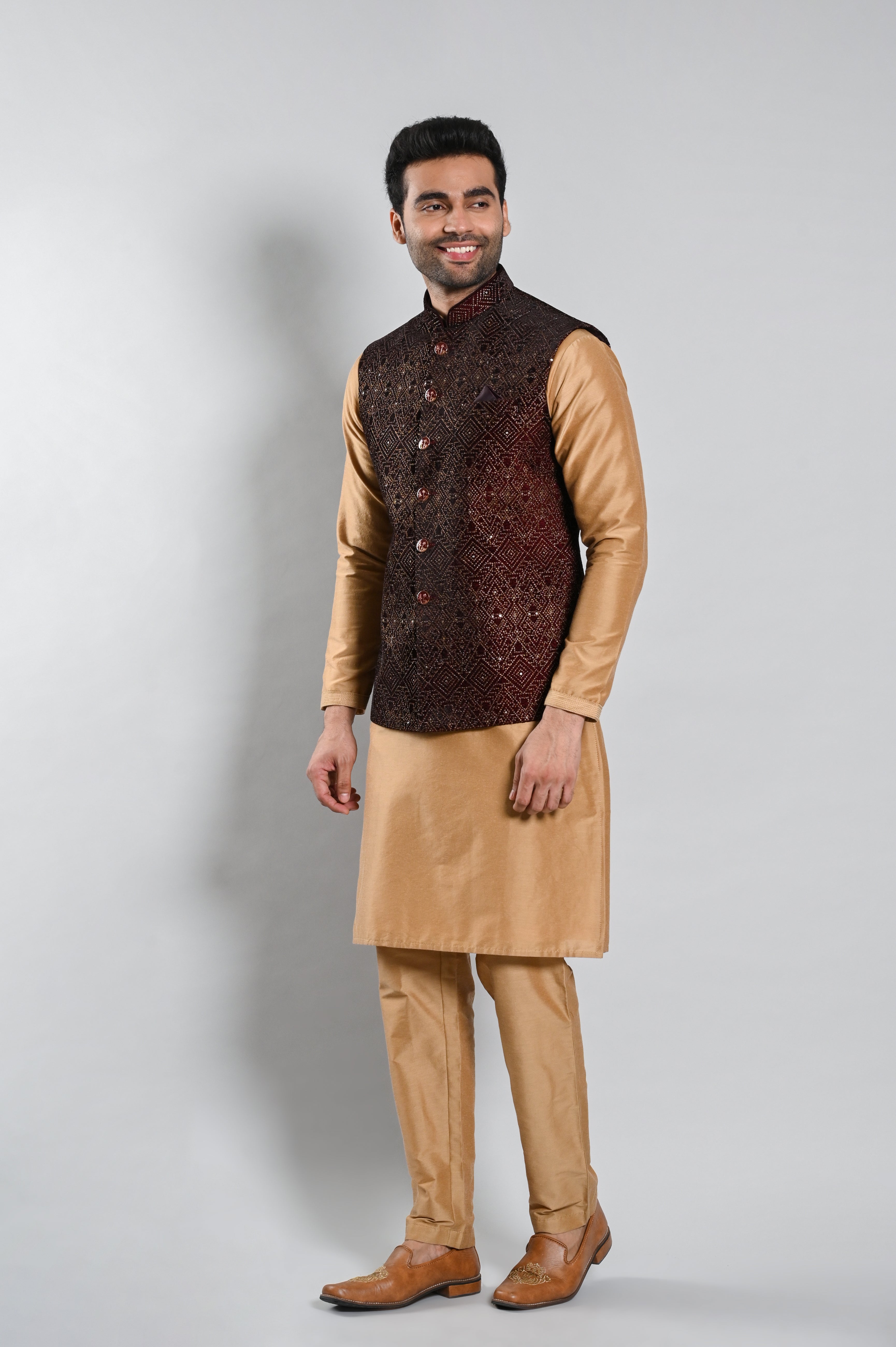 Exclusive Men's Koti-cream Color/men's Traditional Wear/eid Collection/  Pakistani Wedding Wear/indian Nehru Jacket /bangladeshi Style - Etsy