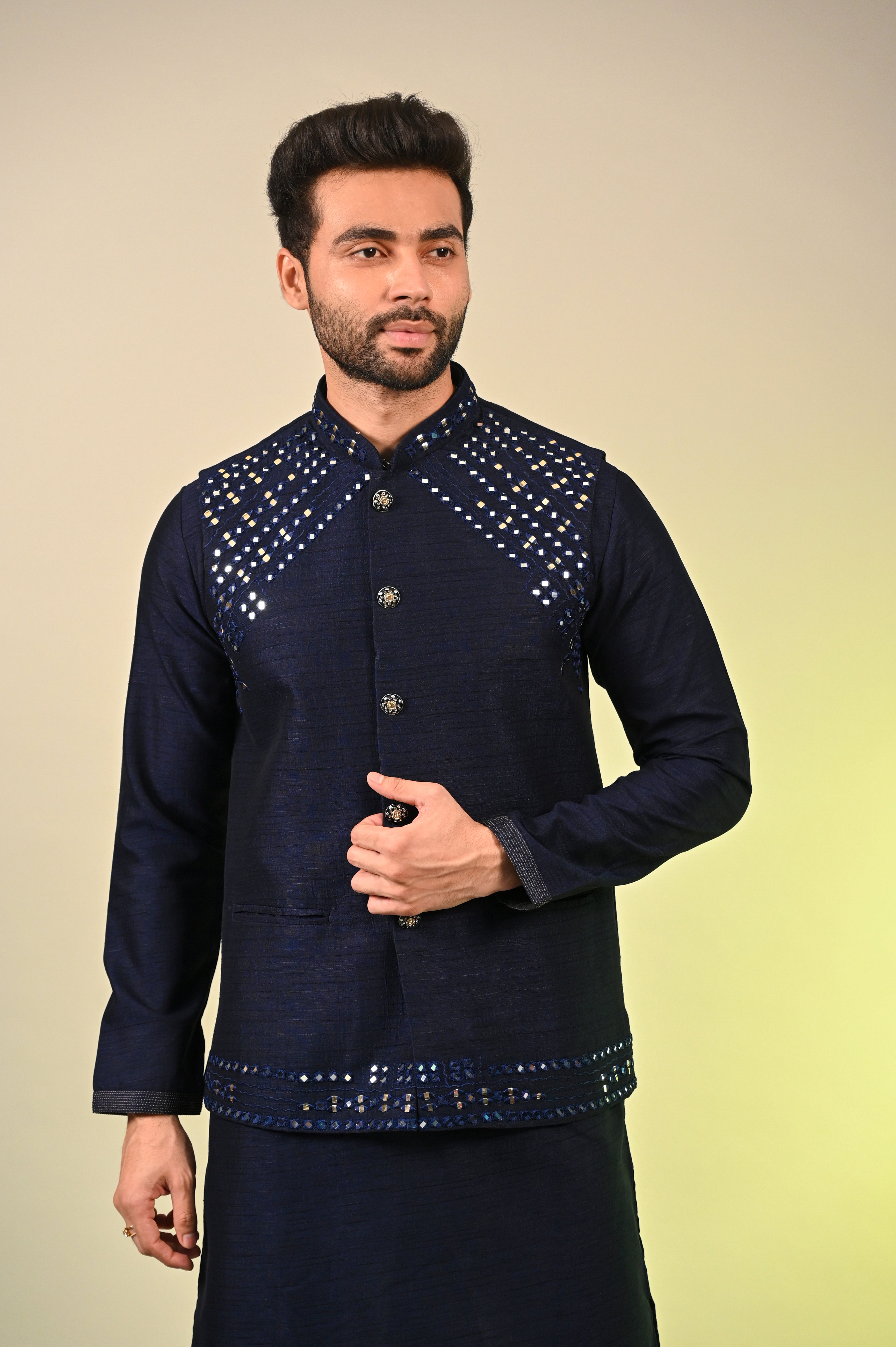 Black Velvet Handwork Nehru Jacket – AUTOGRAPH MAN