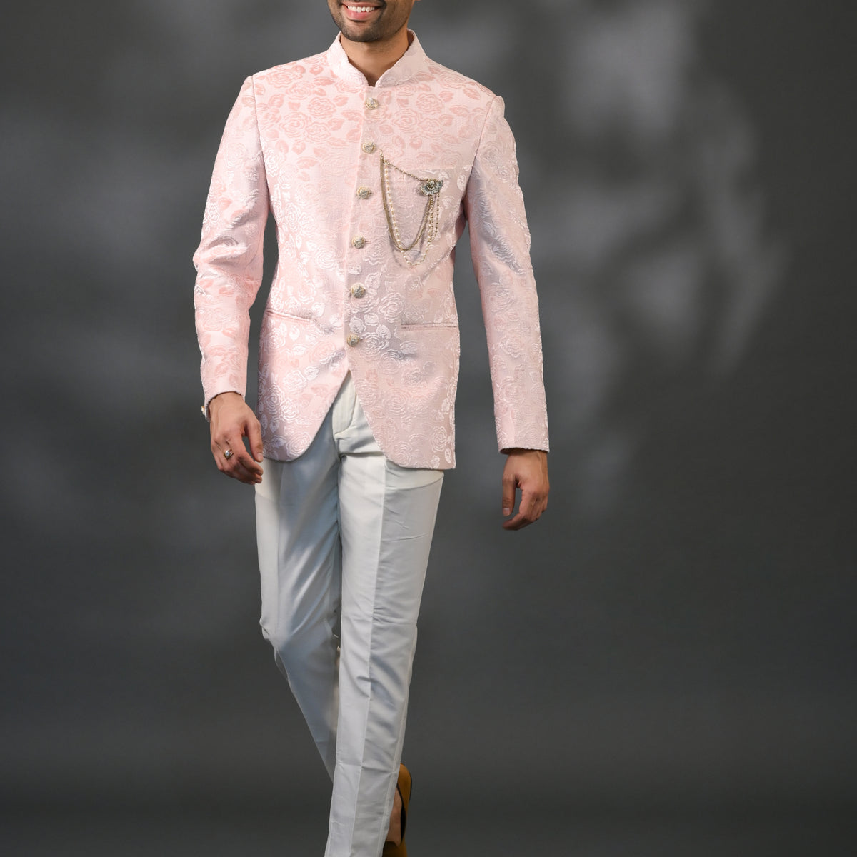 Pink Color Wedding Wear Jodhpuri Suit