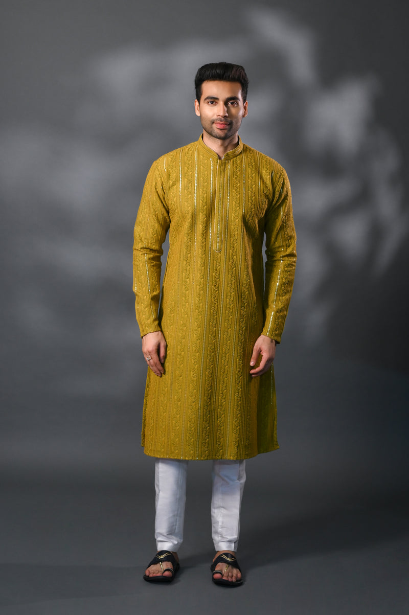 green kurta set
