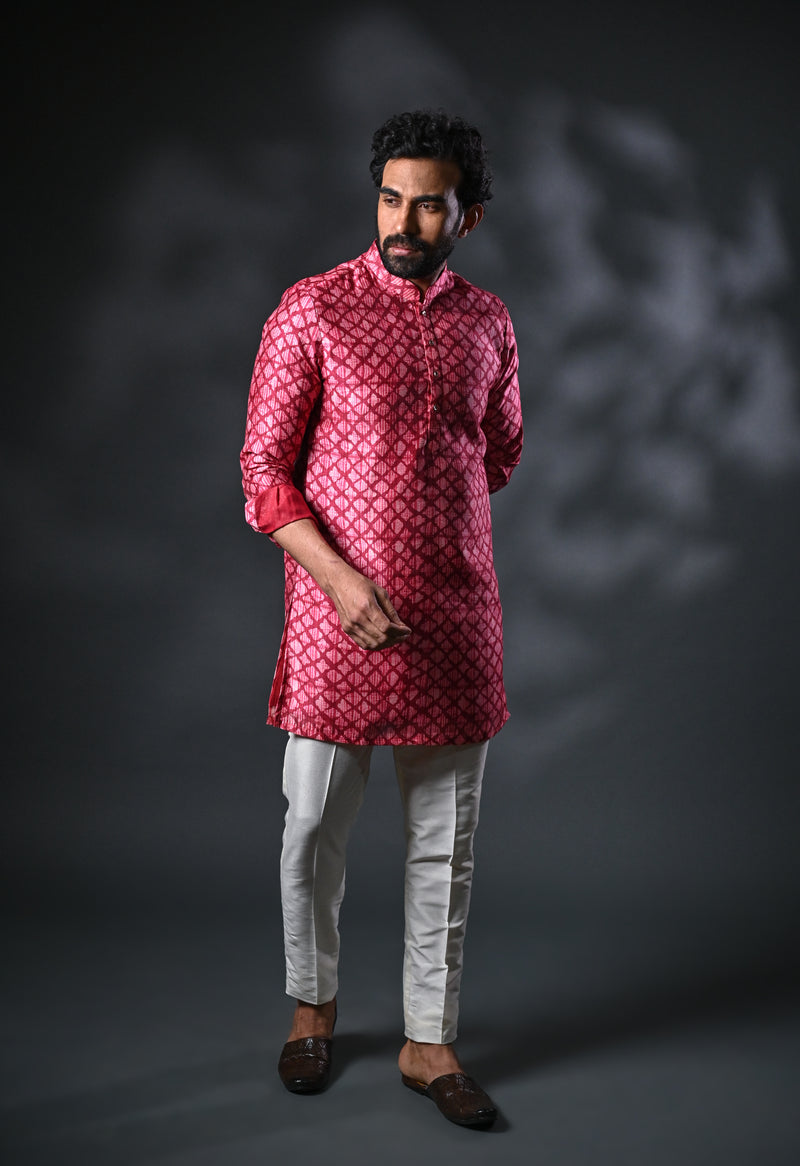 pink kurta for men