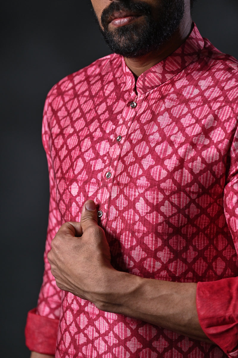pink kurta for men